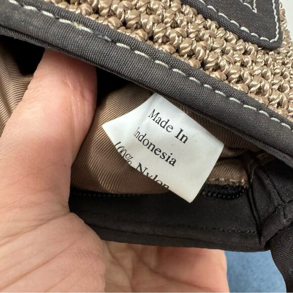 The Sak Brown Tan Crochet Crossbody Handbag Boho Classic Festival Casual - Picture 9 of 11